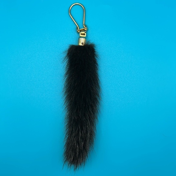 Unique vintage fur bag belt charm key chain brown fur (mink?) - Picture 12 of 16